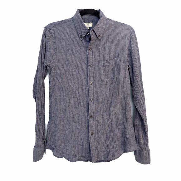 Club Monaco Other - Club Monaco Men’s Blue Wrinkle Button Down Shirt Sz Small Slim Fit Casual